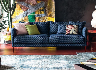 Sofa 3-Sëtzer Canapé Wunnlandschaft Modern Garnitur Design Sofa Setzt Stoff