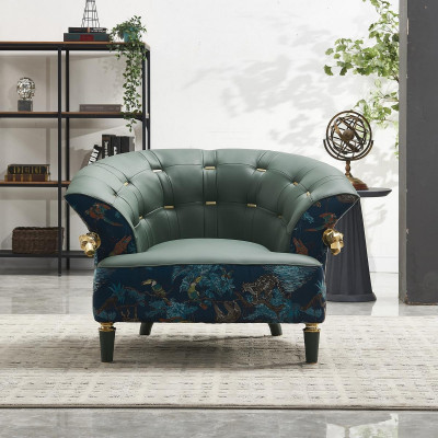 Textil-Sofa-Couch Polster Einsitzer Designer-Stil Miwwelen Modern Wunnzëmmer