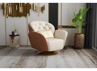 Fauteuil Einsitzer Relax 360° Rotatiounsstull Polster Liederfauteuil Sofa Club