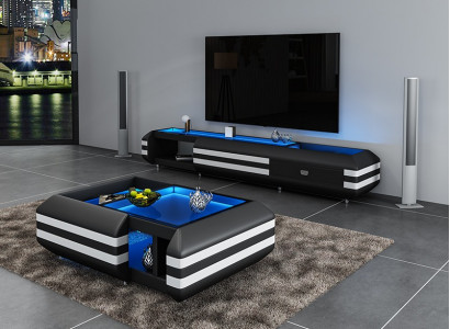 Couchtisch Designer Dësch Couchtisch Dëscher Glastësch Beliicht