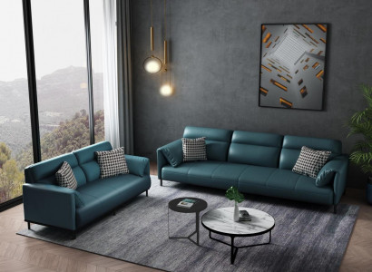 Sofa 3 Sëtzer Lieder-Sofa Couch Wunnlandschaft Garnitur Design Modern Sëtz