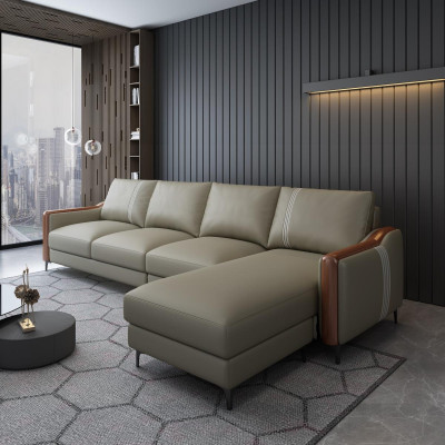 Sëtz Liedercouch Sofa Wunnlandschaft Garnitur Design Modern Sofas Ecksëtz L-Form