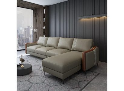 Sëtz Liedercouch Sofa Wunnlandschaft Garnitur Design Modern Sofas Ecksëtz L-Form
