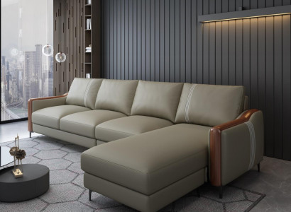 Sëtz Liedercouch Sofa Wunnlandschaft Garnitur Design Modern Sofas Ecksëtz L-Form