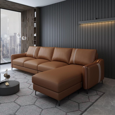 Sëtz Liedercouch Sofa Wunnlandschaft Garnitur Design Modern Sofas Ecksëtz L-Form