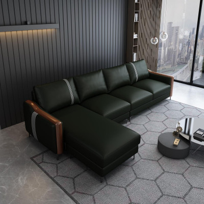 Sëtz Liedercouch Sofa Wunnlandschaft Garnitur Design Modern Sofas Ecksëtz L-Form