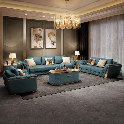 Moderne Dräi-Sëtzer Sofalandschaft Designer Couchen Sëtzpolster Nei