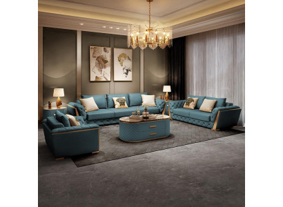 Moderne Dräi-Sëtzer Sofalandschaft Designer Couchen Sëtzpolster Nei