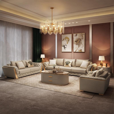 Moderne Dräi-Sëtzer Sofalandschaft Designer Couchen Sëtzpolster Nei