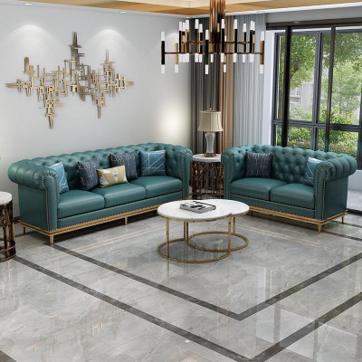 Design Wunnlandschaft Sofagarnitur 3+1 Sëtzer Ledersofa Wunnzëmmer