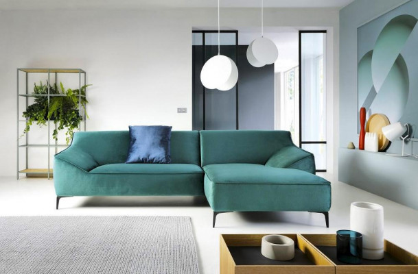 Wunnlandschaft L-förmeg Ecksofa Sofa Couch Polster Eck Garnitur Stoff Sofas Nei