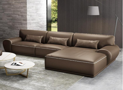 Design Eck Ecksofa L-Form Modern Sofas Ledersofa Wunnlandschaft Sëtz Sofa