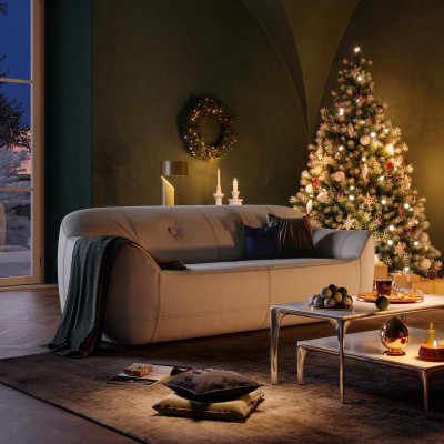 Modernen drësescht Sofa 3 Sëtzer Couchen drësescht Polster Luxus Sofa Braun