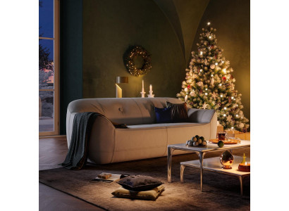 Modernen drësescht Sofa 3 Sëtzer Couchen drësescht Polster Luxus Sofa Braun