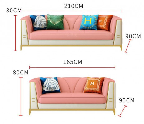Canapé-Set Polster Sëtz Garnituren 2tlg. Set 3+2 Sëtz nei Couch Ledersofa