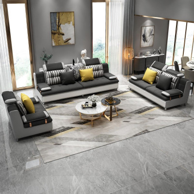 Stoff Textil Canapé Couch Sofa Wunnlandschaft Canapéen Set 3+2+1 Design Canapéen Neigkeeten