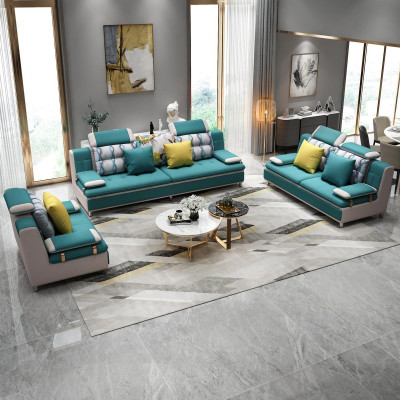 Stoff Textil Canapé Couch Sofa Wunnlandschaft Canapéen Set 3+2+1 Design Canapéen Neigkeeten