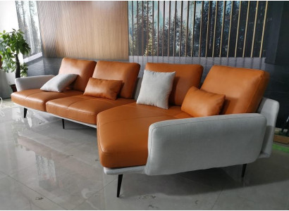 Eckcouch L-Form Wunnlandschaft Sofa Canapé Polster Eck Garnitur Ledercouch Grupp.