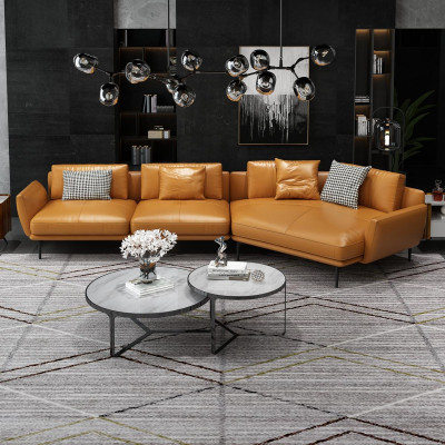 Eckcouch Sofa L-Form Ledercouch Canapé Wunnlandschaft Garnitur Trapéz Modern Sofen