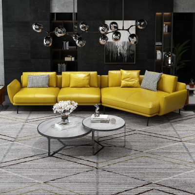 Eckcouch Sofa L-Form Ledercouch Canapé Wunnlandschaft Garnitur Trapéz Modern Sofen