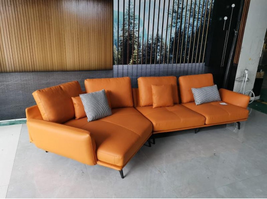Eckcouch Sofa L-Form Ledercouch Canapé Wunnlandschaft Garnitur Trapéz Modern Sofen