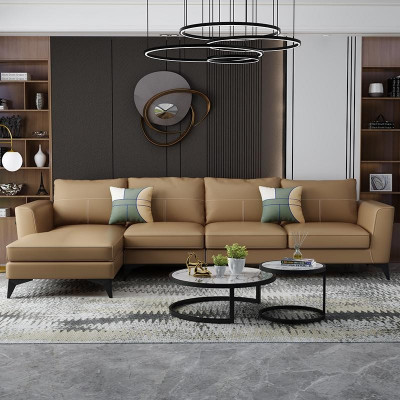 Design Eck-Ecksofa L-Form Modern Sofas Ledersofa Canapé-Divanss Landschaftssuedel Sofa