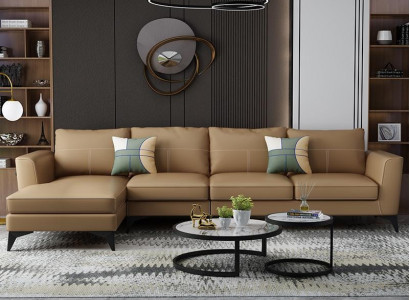 Design Eck-Ecksofa L-Form Modern Sofas Ledersofa Canapé-Divanss Landschaftssuedel Sofa