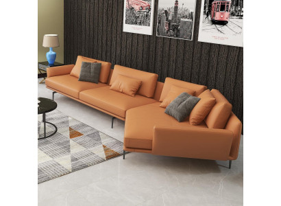 Ecksofa L-Form Stoff Couch Wunnlandschaft Garnitur Design Modern Sofa Trapez Nei