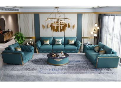 Canapé-Set 3+2 Sëtz Wunnlandschaft Canapé Sofa Polster Set Sofas Lieder