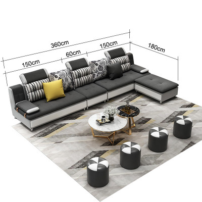 Wunnlandschaft Eckcouch L-Form Modern Sofa Ledersofa Eckcouch Polster