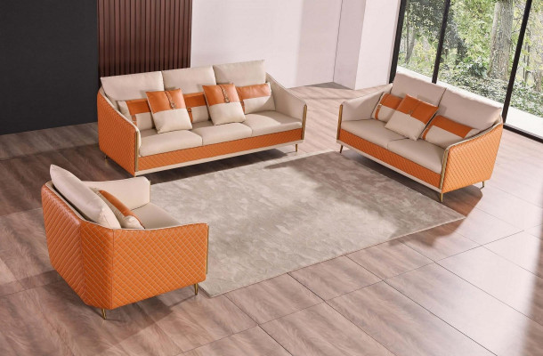 Designer Canapé Sofa 3 Sëtzer Modern Sofa Wunnlandschaft Ledercanapé