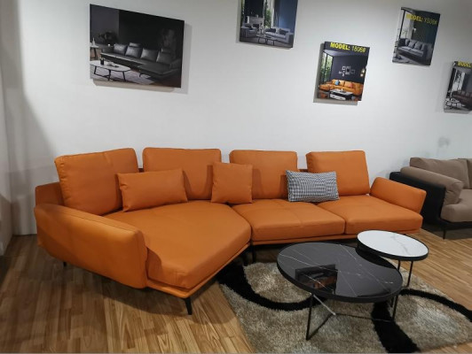 Eckcouch Orange L-Form Wunnlandschaft Sofa Canapé Polster Eck Garnitur Lieder Sofaen