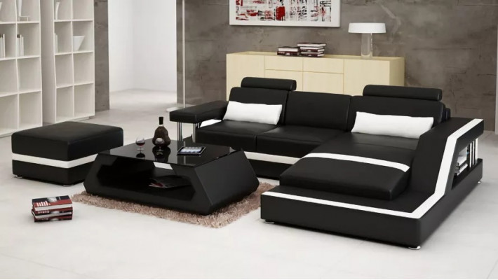 Wohnlandschaft Designer Canapé Eckcanapé L-Form Modern Canapé Eckgarnitur