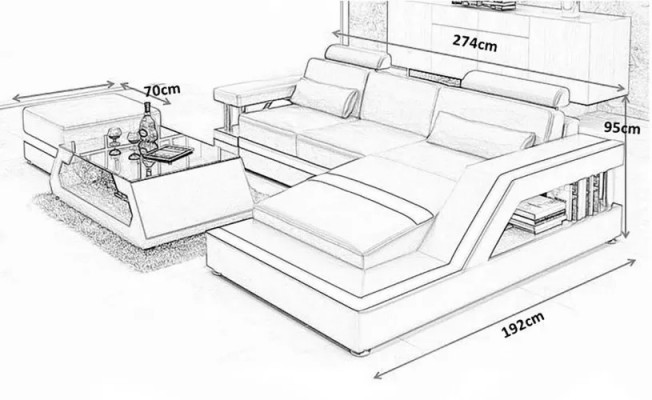 Wohnlandschaft Designer Canapé Eckcanapé L-Form Modern Canapé Eckgarnitur
