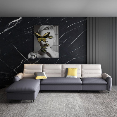 Wunnlandschaft Couch Polster Textil Stoff Lieder Sëtzgarnitur L-Form Eck Ecksofa
