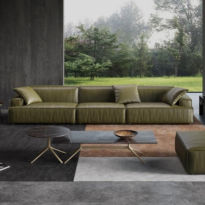 Lädersofa 6 Sëtzer XXL Couch Grousst Sofa Lümmel Couchen Sofas Couchen Garnituren