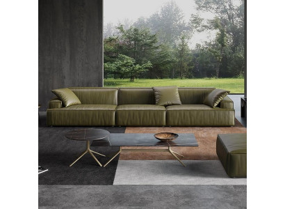 Lädersofa 6 Sëtzer XXL Couch Grousst Sofa Lümmel Couchen Sofas Couchen Garnituren