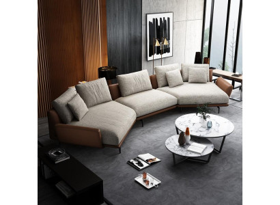 Ecksofa U-Form Stoff Couch Wunnlandschaft Garnitur Design Modern Sofa Trapez Nei