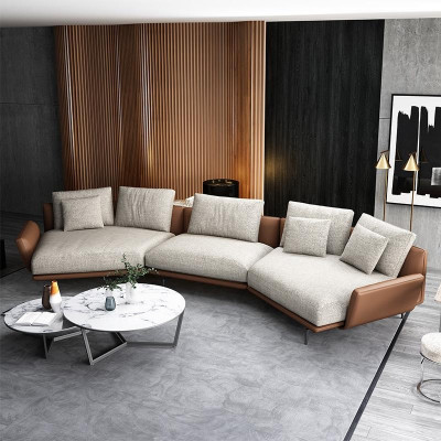 Ecksofa U-Form Stoff Couch Wunnlandschaft Garnitur Design Modern Sofa Trapez Nei