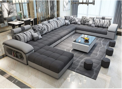 Wunnlandschaft Textil Sofa Canapé Polstersëtz Canapéen Sofae U Form Designer Garnitur