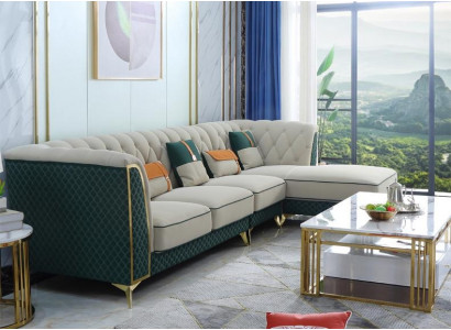 Design Ecksofa L-Form Ledersofa Canapé Wunnlandschaft Garnitur Design Modern Sofas