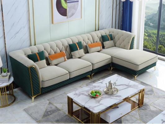 Design Ecksofa L-Form Ledersofa Canapé Wunnlandschaft Garnitur Design Modern Sofas