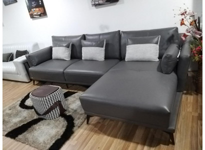 Ecksofa an L-Form Wunnlandschaft Sofa Canapé Polster Garnitur Stoff Lieder Sofas