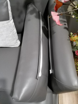 Ecksofa an L-Form Wunnlandschaft Sofa Canapé Polster Garnitur Stoff Lieder Sofas