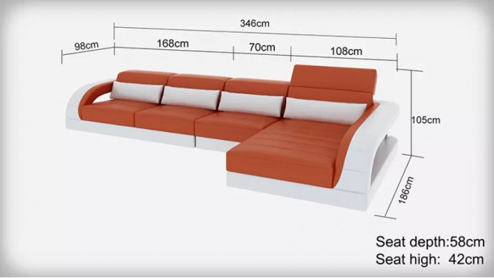Liederpolster Design Ecksitzgrupp Eckcouch Canapé Sofa L-Form Wunnzëmmer
