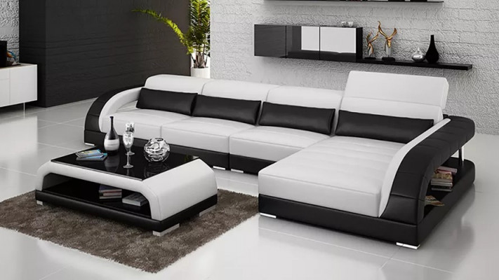 Liederpolster Design Ecksitzgrupp Eckcouch Canapé Sofa L-Form Wunnzëmmer