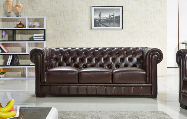 Dreisëtzer Couch Polster Design Sofa Modern 3er Sëtz Sofas Chesterfield brong
