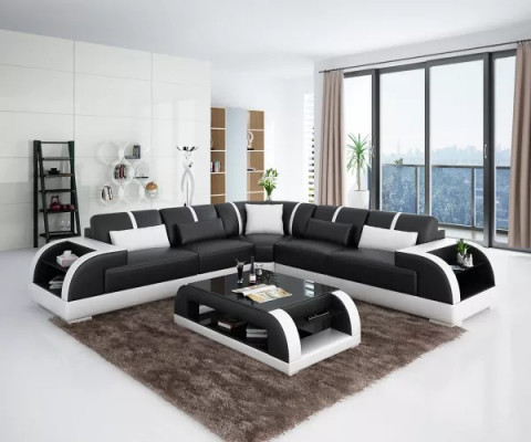 Design Modern Ecksofa Wunnzëmmer Miwwelen Eckcouch Liederpolster Canapé