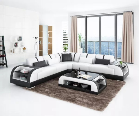 Design Modern Ecksofa Wunnzëmmer Miwwelen Eckcouch Liederpolster Canapé