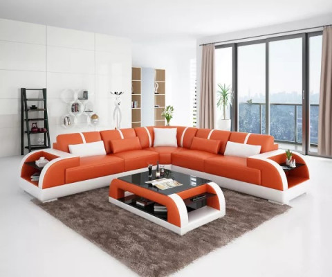 Design Modern Ecksofa Wunnzëmmer Miwwelen Eckcouch Liederpolster Canapé
